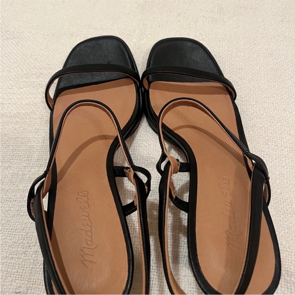Madewell black and brown/tan Cherelle slingback leather heel sandal US size 8 - Picture 5 of 7